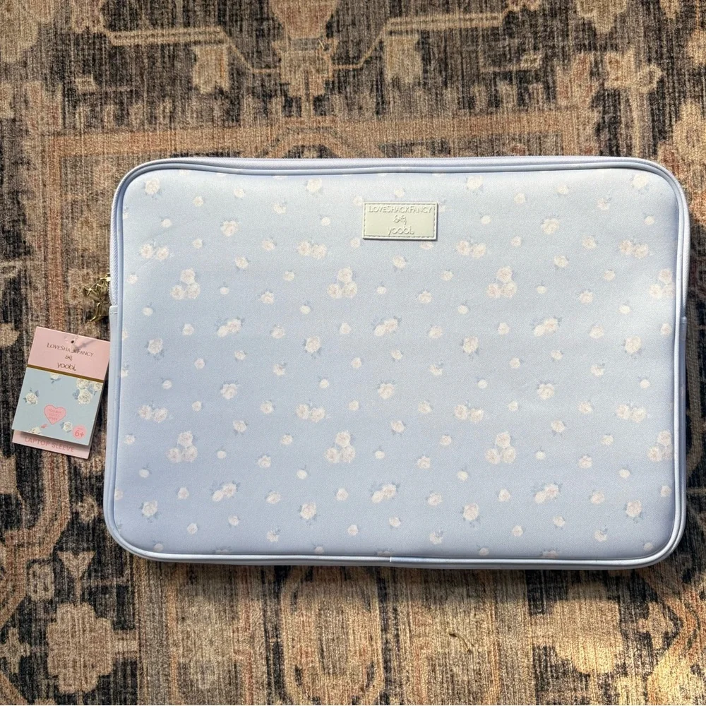 LoveShackFancy Powder Blue Floral Tablet Sleeve